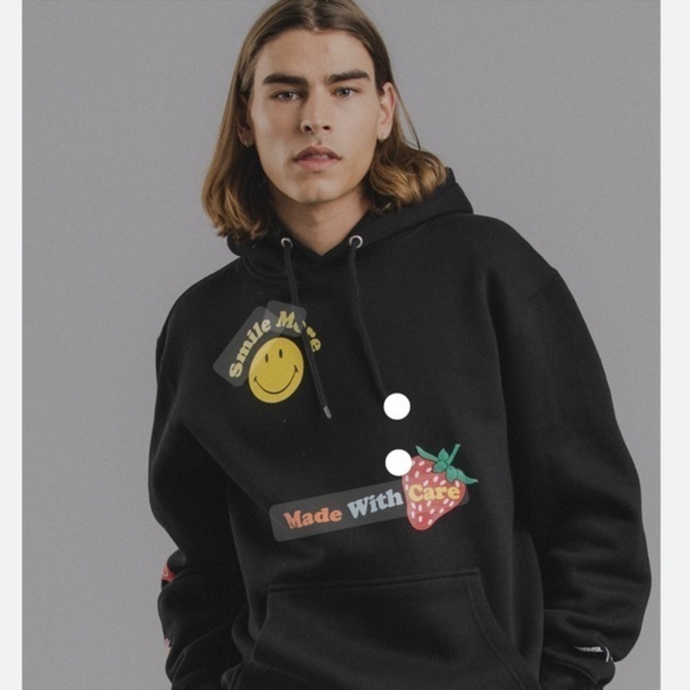 RSQ Black Smile More Graphic Hoodie